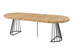 Uitschuifbare Eettafel 2 Tot 12 Plaatsen Van Mdf En Staal - Naturel En Zwart - Firela-Vente-unique New