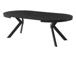 Uitschuifbare Eettafel 4 Tot 8 Personen Mdf En Staal Zwart Komoni-Vente-unique Discount