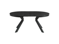 Uitschuifbare Eettafel 4 Tot 8 Personen Mdf En Staal Zwart Komoni-Vente-unique Discount