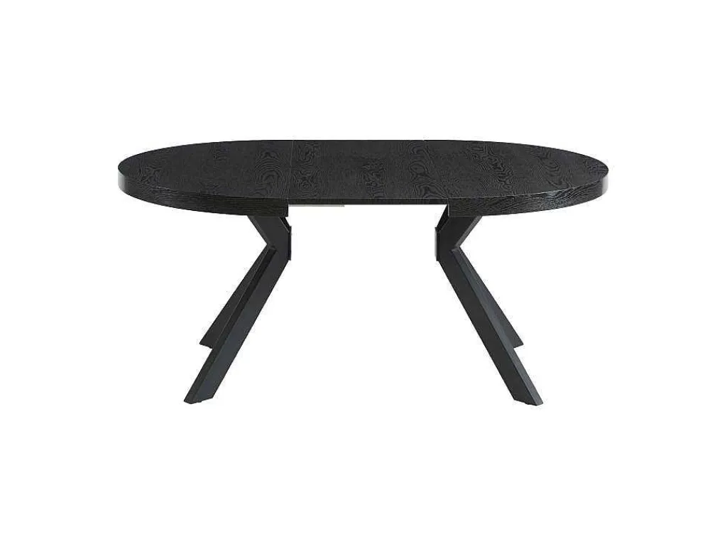 Uitschuifbare Eettafel 4 Tot 8 Personen Mdf En Staal Zwart Komoni-Vente-unique Discount