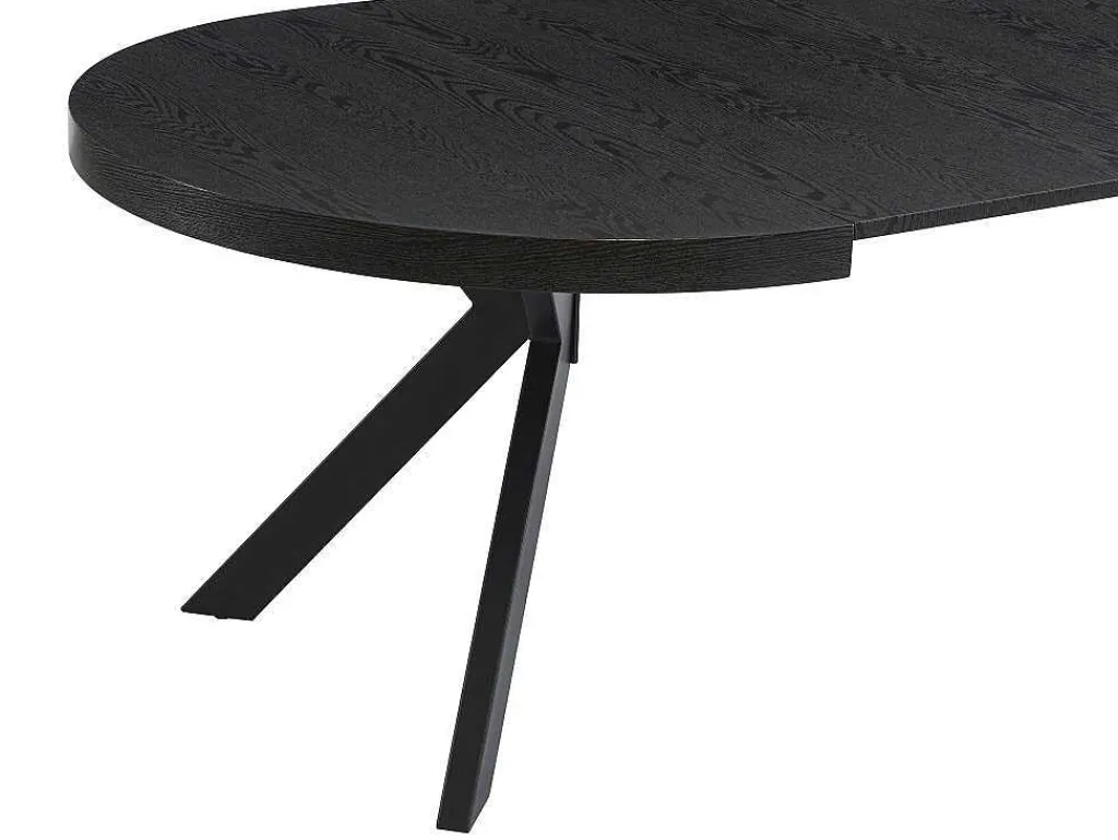 Uitschuifbare Eettafel 4 Tot 8 Personen Mdf En Staal Zwart Komoni-Vente-unique Discount