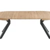 Uitschuifbare Eettafel 4 Tot 8 Plaatsen Van Mdf En Staal - Naturel En Zwart - Komoni-Vente-unique Discount