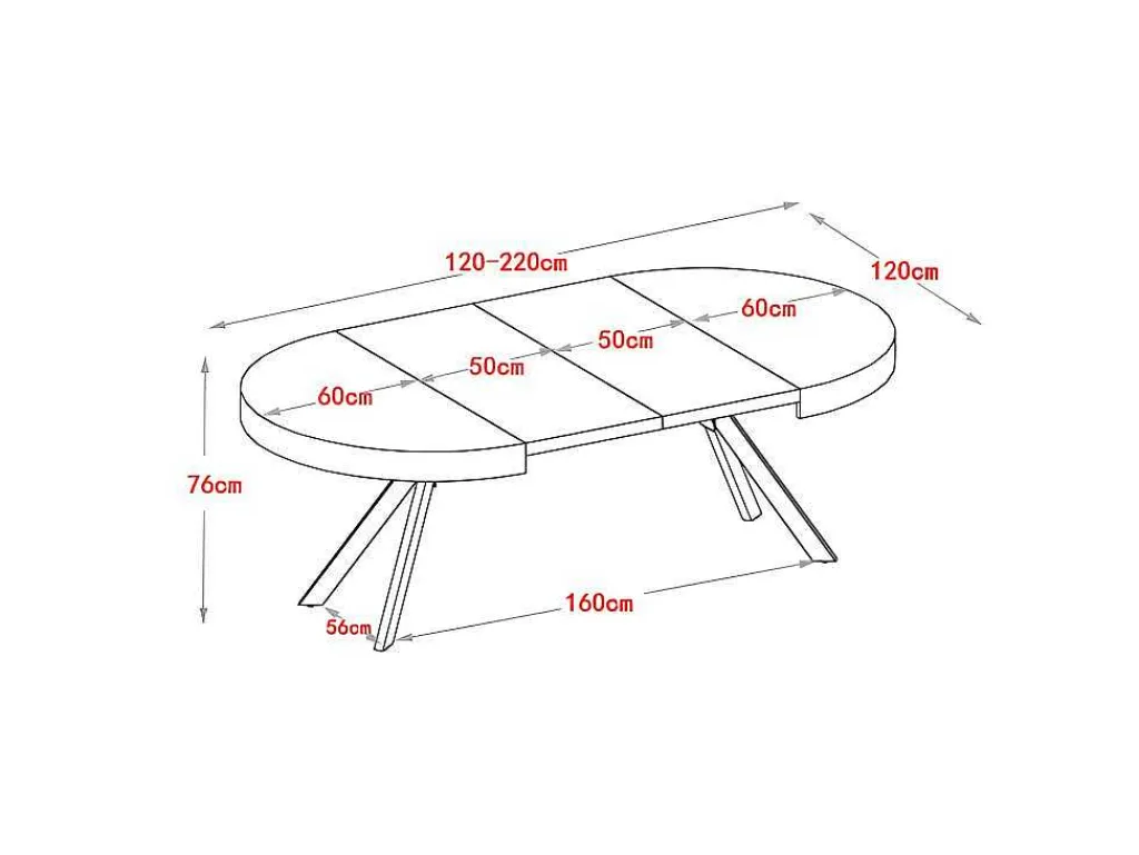 Uitschuifbare Eettafel 4 Tot 8 Plaatsen Van Mdf En Staal - Naturel En Zwart - Komoni-Vente-unique Discount