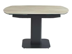 Uitschuifbare Eettafel Voor 4 Tot 8 Personen In Keramiek, Gehard Glas, Metaal En Mdf - Lichte Houtlook En Zwart - Taloza-Maison Céphy Hot