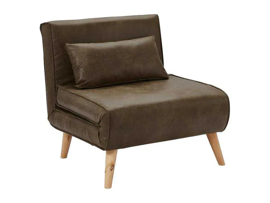 Uitschuifbare Fauteuil Posio Van Microvezel - Bruin-Vente-unique Hot