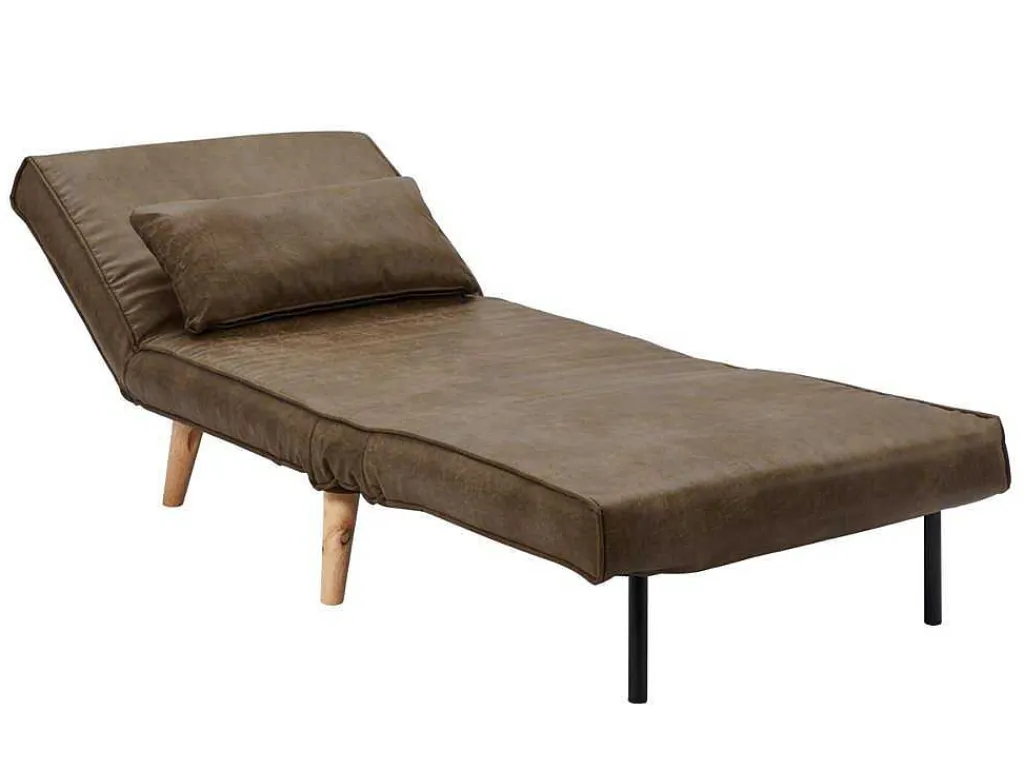 Uitschuifbare Fauteuil Posio Van Microvezel - Bruin-Vente-unique Hot
