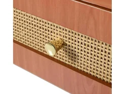 Uitschuifbare Kaptafel - 8 Laden En 1 Spiegel Met Led - Retrostijl - Bruin (Kruk Niet Inbegrepen)-ModernLuxe Hot