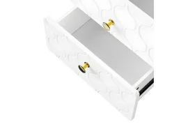 Uitschuifbare Kaptafel Met Golvenpatroon - Met 5 Laden - Gelakte Fronten - Wit (Zonder Spiegel Of Kruk)-ModernLuxe Discount