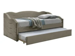 Uitschuifbare Slaapbank 2 X 90 X 190 Cm - Velours - Beige + Matras - Lenvia-Vente-unique Sale
