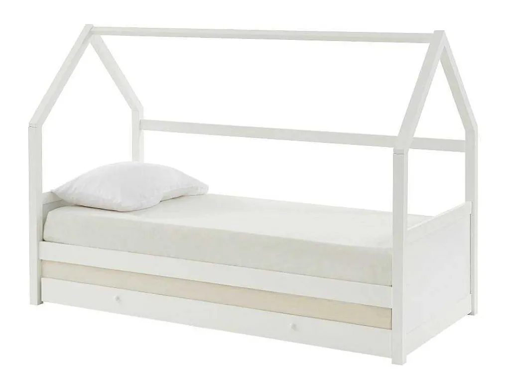 Uitschuifbed 2 X 90 X 190 Cm - Grenen - Wit + Matras - Hurra-Vente-unique Online