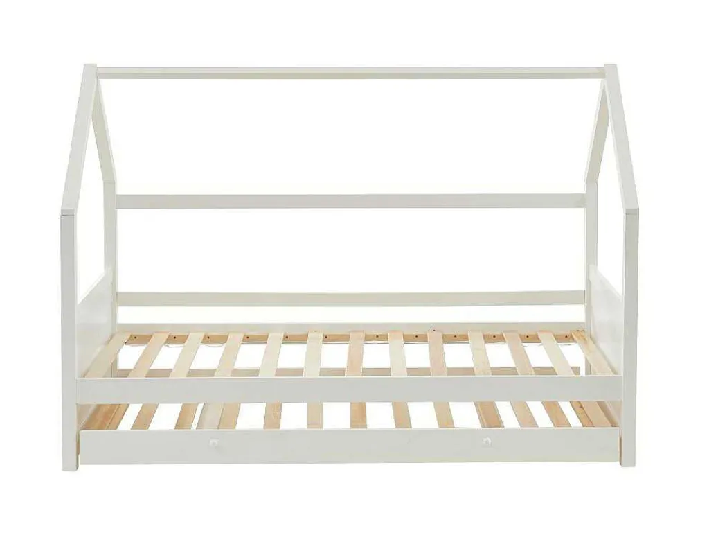 Uitschuifbed 2 X 90 X 190 Cm - Grenen - Wit + Matras - Hurra-Vente-unique Online