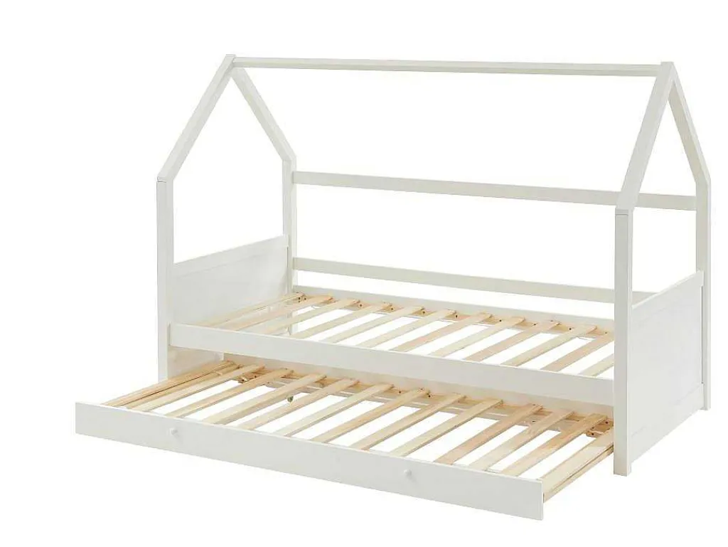 Uitschuifbed 2 X 90 X 190 Cm - Grenen - Wit + Matras - Hurra-Vente-unique Online