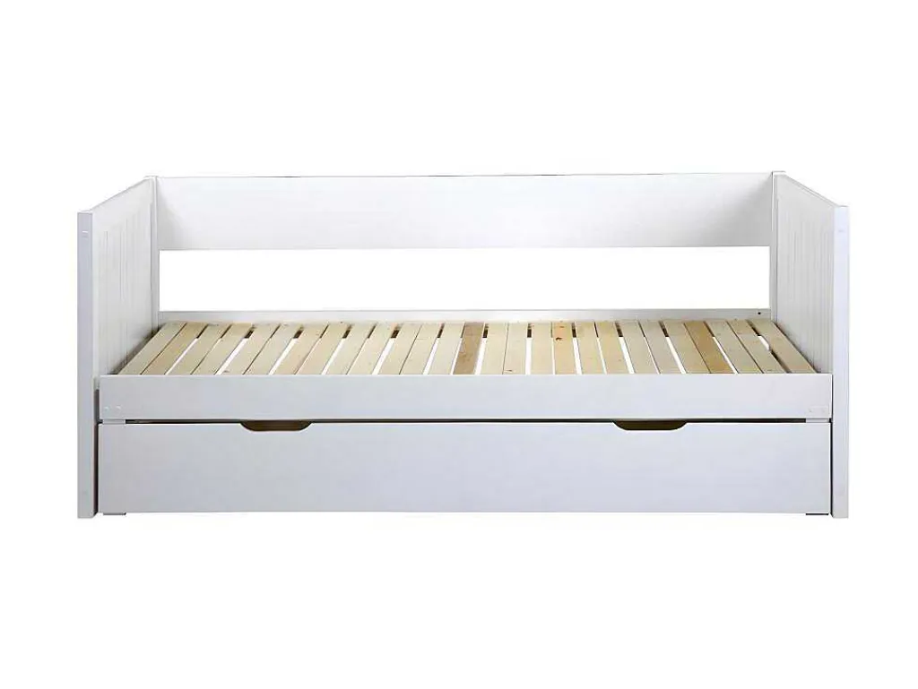 Uitschuifbed Met Opbergruimte - 90 X 190 Of 174 X 190 Cm - Wit - Alfiero-Vente-unique Outlet