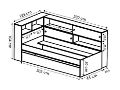 Uitschuifbed Met Slaaplade - 90 X 200 En 90 X 190 Cm - Wit En Grijs - Losiana-Vente-unique Sale