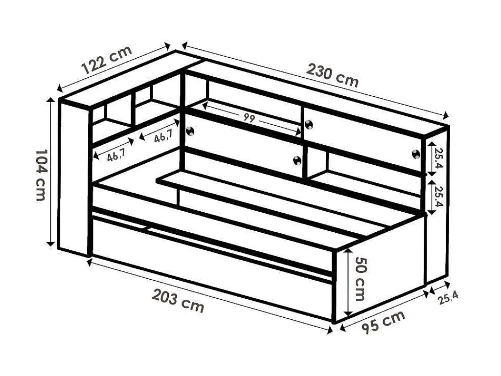 Uitschuifbed Met Slaaplade - Wit En Grijs + Bedbodem + Matras - Losiana-Vente-unique New