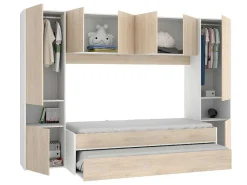 Uitschuifbed Selena - 90 X 190 Cm - Kleur: Eiken En Wit-Vente-unique Clearance