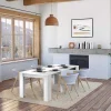 Uittrekbare Sidetabletafel Onega - 10 Personen - 4 Verlengstukken - Kleur: Wit-Vente-unique Sale