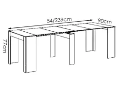 Uittrekbare Sidetabletafel Onega - 10 Personen - 4 Verlengstukken - Kleur: Wit-Vente-unique Sale