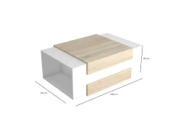 Ulrica Koffietafel, Wit, Sonoma, 100X60X35 Cm,-EPIKASA Discount