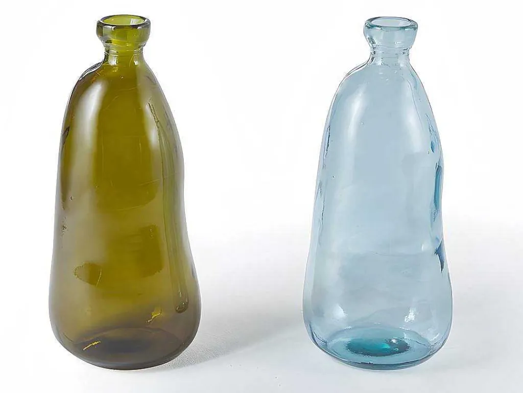 Vaas Dame-Jeanne Van Gerecycleerd Glas Pyrite H. 51 Cm - Transparant Blauw-OZAIA Best