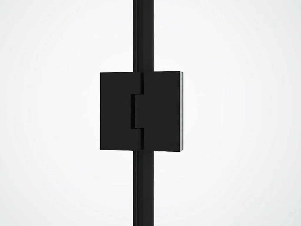 Vast Douchescherm Met Matzwarte Taatsdeur In Industriele Stijl - 80 X 100 X 190 Cm - Princeton-Shower & Design New