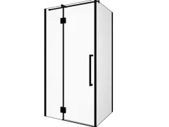 Vast Douchescherm Met Matzwarte Taatsdeur In Industriele Stijl - 80 X 100 X 190 Cm - Princeton-Shower & Design New