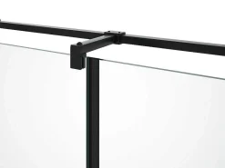 Vast Douchescherm Met Matzwarte Taatsdeur In Industriele Stijl - 80 X 100 X 190 Cm - Princeton-Shower & Design New