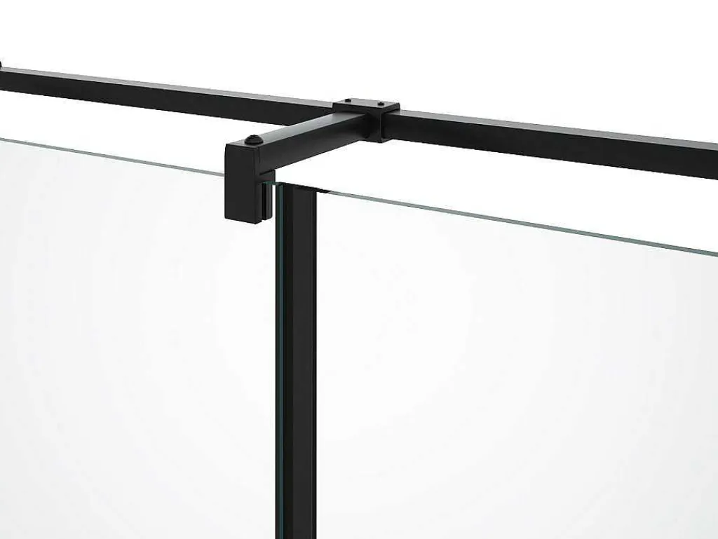 Vast Douchescherm Met Matzwarte Taatsdeur In Industriele Stijl - 80 X 100 X 190 Cm - Princeton-Shower & Design New