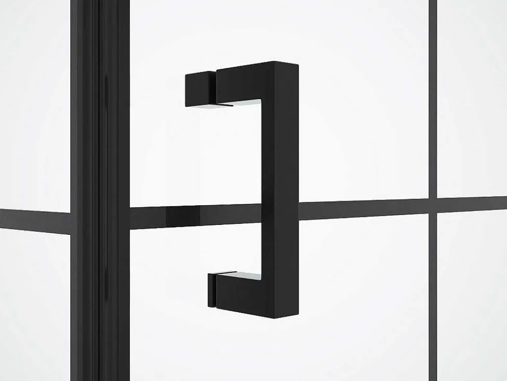 Vast Douchescherm Met Matzwarte Taatsdeur - 80 X 80 X 190 Cm - Caparica-Shower & Design Outlet