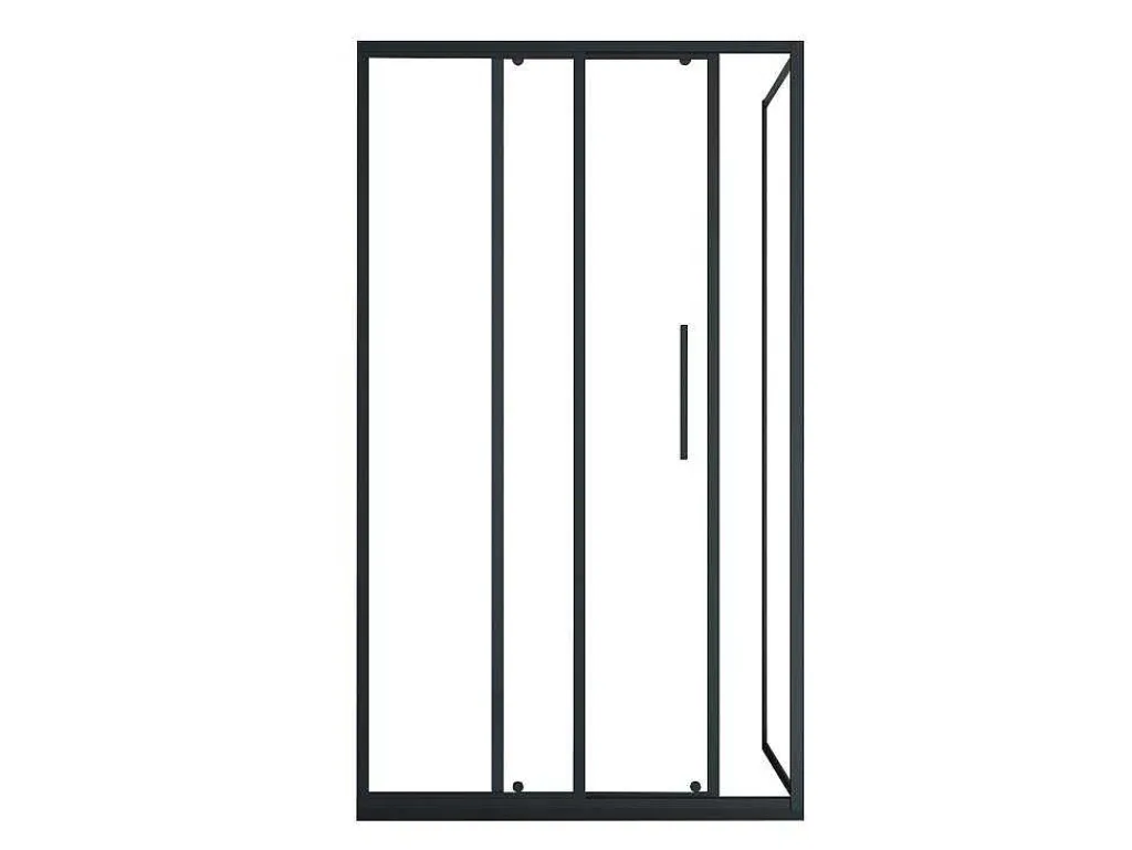 Vast Douchescherm Met Schuifdeur Met Industriele Stijl - Mat Zwart - 120 X 80 X 195 Cm - Toroni-Shower & Design Discount