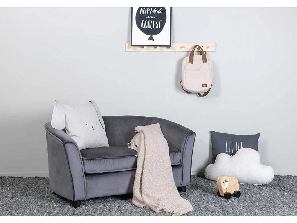Velvet Bank Voor Kinderen Grijs.-Vente-unique Clearance