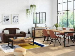Vensterspiegel Industriele Stijl Dudley - Ijzer - 4 Delen - H120 X B90 Cm-OZAIA Online