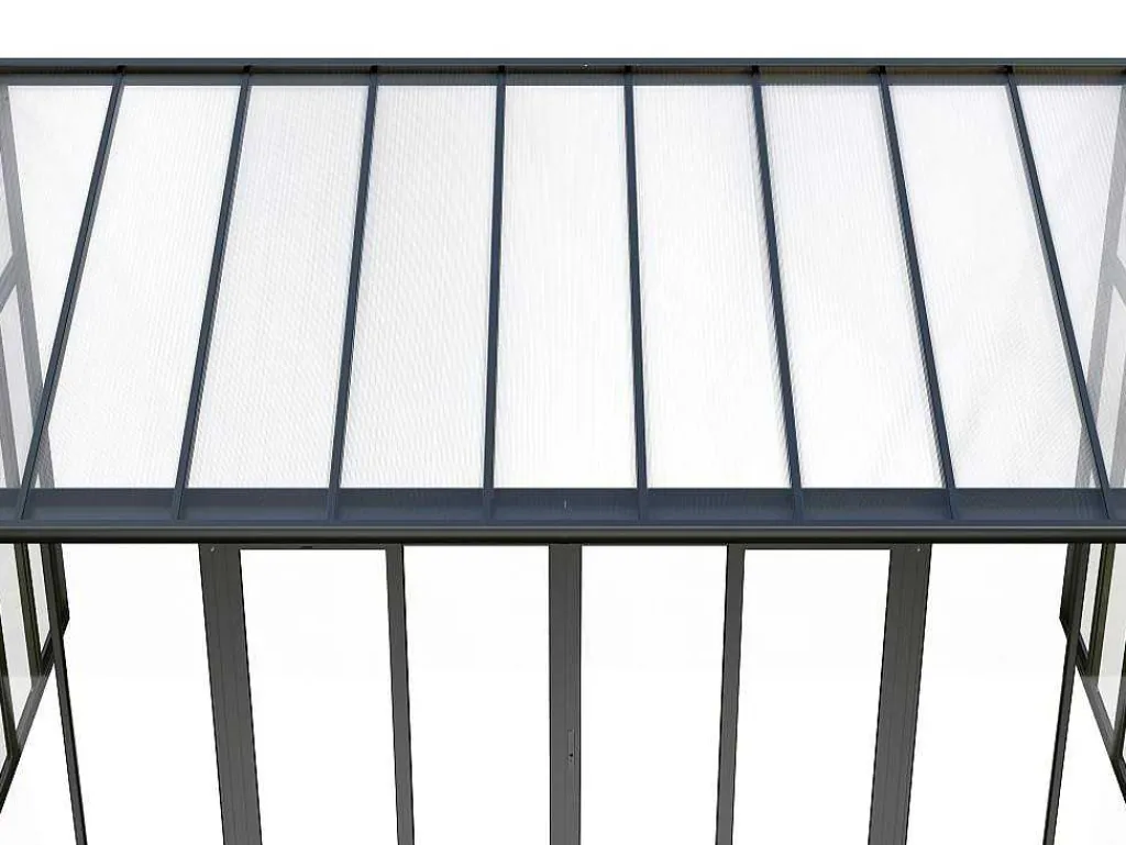 Veranda Van Aluminium En Polycarbonaat Met Uv-Bescherming - 15,8 M - Antraciet - Mathilda-EXPERTLAND Clearance