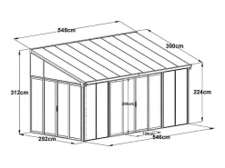 Veranda Van Aluminium En Polycarbonaat Met Uv-Bescherming - 15,8 M - Antraciet - Mathilda-EXPERTLAND Clearance