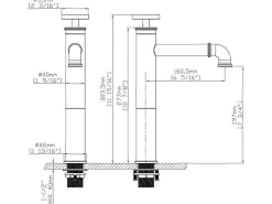 Verhoogde Mechanische Mengkraan - H30,3 Cm - Matzwart - Kodva-Shower & Design Clearance