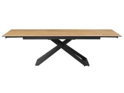 Verlengbare Eettafel 6 Tot 10 Plaatsen Van Keramiek, Gehard Glas En Metaal - Licht Naturel En Zwart - Xerena Van-PASCAL MORABITO Clearance