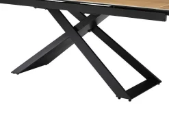 Verlengbare Eettafel 6 Tot 10 Plaatsen Van Keramiek, Gehard Glas En Metaal - Licht Naturel En Zwart - Xerena Van-PASCAL MORABITO Clearance