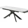 Verlengbare Eettafel 6 Tot 10 Plaatsen Van Keramiek En Metaal - Wit Marmereffect En Antraciet - Corema Van-PASCAL MORABITO Outlet