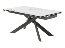 Verlengbare Eettafel 6 Tot 10 Plaatsen Van Keramiek En Metaal - Wit Marmereffect En Antraciet - Corema Van-PASCAL MORABITO Outlet