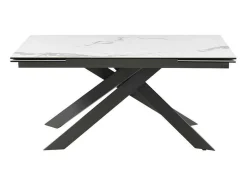 Verlengbare Eettafel 6 Tot 10 Plaatsen Van Keramiek En Metaal - Wit Marmereffect En Antraciet - Corema Van-PASCAL MORABITO Outlet