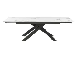 Verlengbare Eettafel 6 Tot 10 Plaatsen Van Keramiek En Metaal - Wit Marmereffect En Antraciet - Corema Van-PASCAL MORABITO Outlet