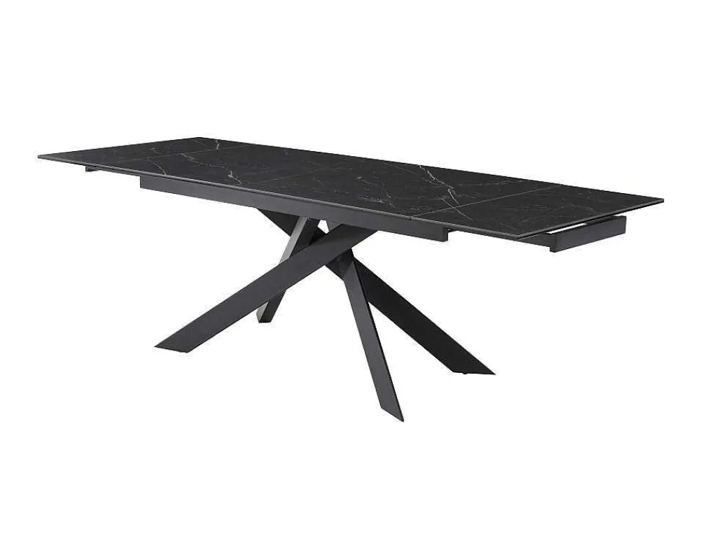 Verlengbare Eettafel 6 Tot 10 Plaatsen Van Keramiek En Metaal - Wit Marmereffect En Antraciet - Corema Van-PASCAL MORABITO Outlet