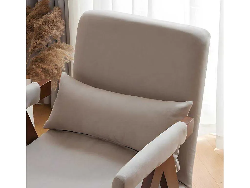 Verstelbare Converteerbare Gewatteerde Fauteuil Van Katoenen Stof - Beige-ModernLuxe Sale