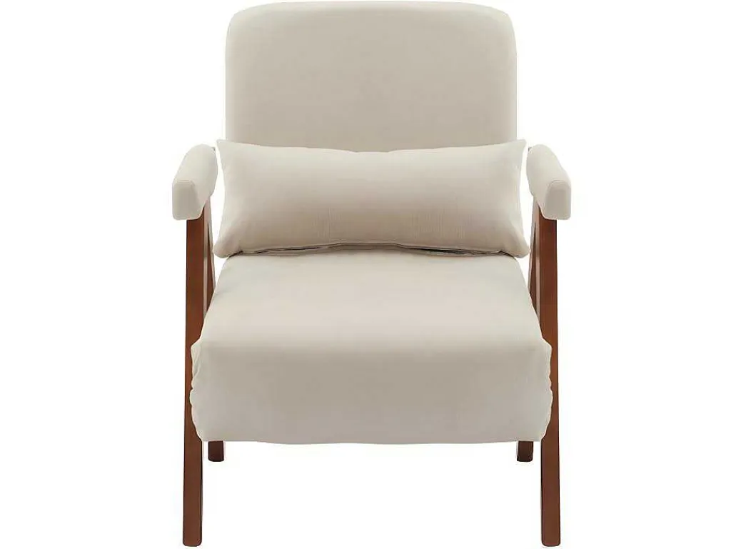 Verstelbare Converteerbare Gewatteerde Fauteuil Van Katoenen Stof - Beige-ModernLuxe Sale
