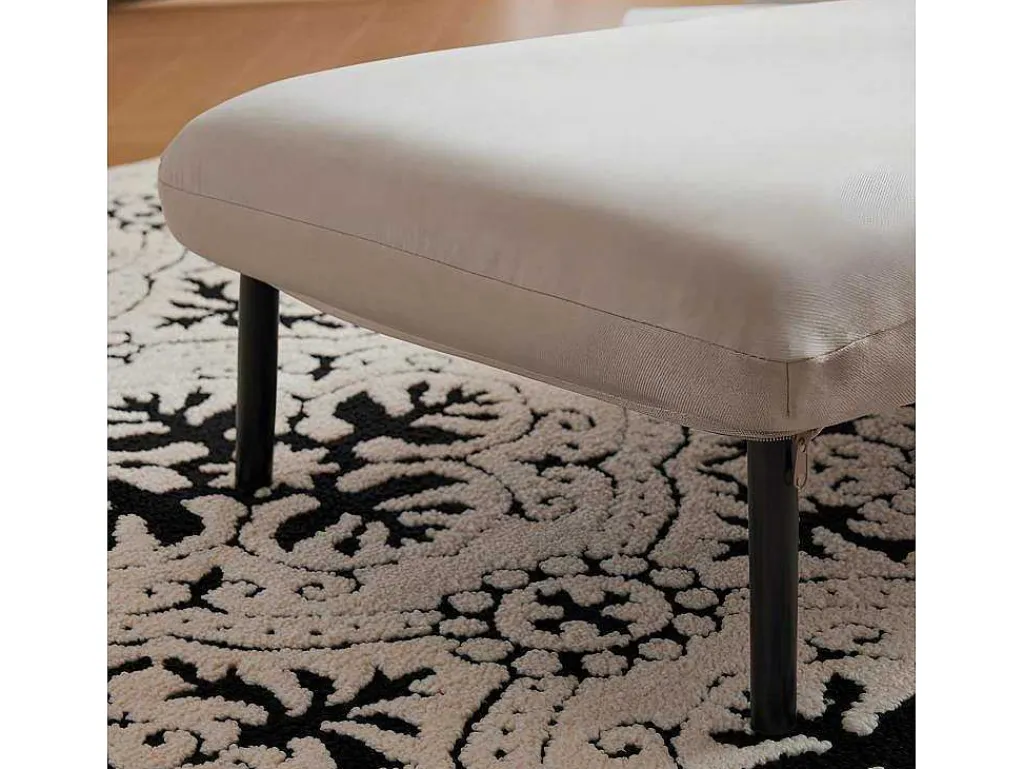 Verstelbare Converteerbare Gewatteerde Fauteuil Van Katoenen Stof - Beige-ModernLuxe Sale