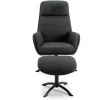 Verstelbare Fauteuil Van Linnen Met Voetensteun Arbori - Donkergrijs-Vente-unique Discount