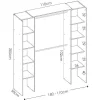 Verstelbare Kledingkast Dorian - L164/234 Cm - Eiken En Antraciet-Vente-unique Online
