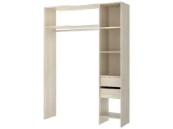 Verstelbare Kledingkast Gontran - L164 / 214 Cm - Eiken En Grijs-Vente-unique Outlet