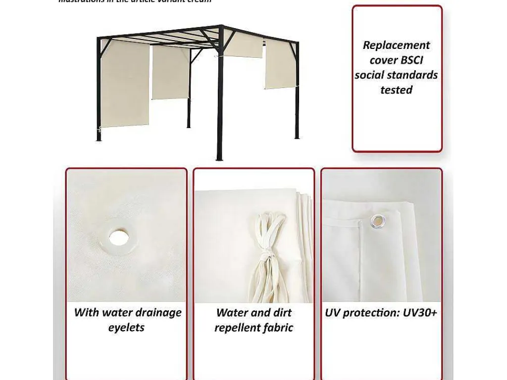 Vervangen Overkapping Voor Pergola Beja, Bordeaux-Rood-Vente-unique Online