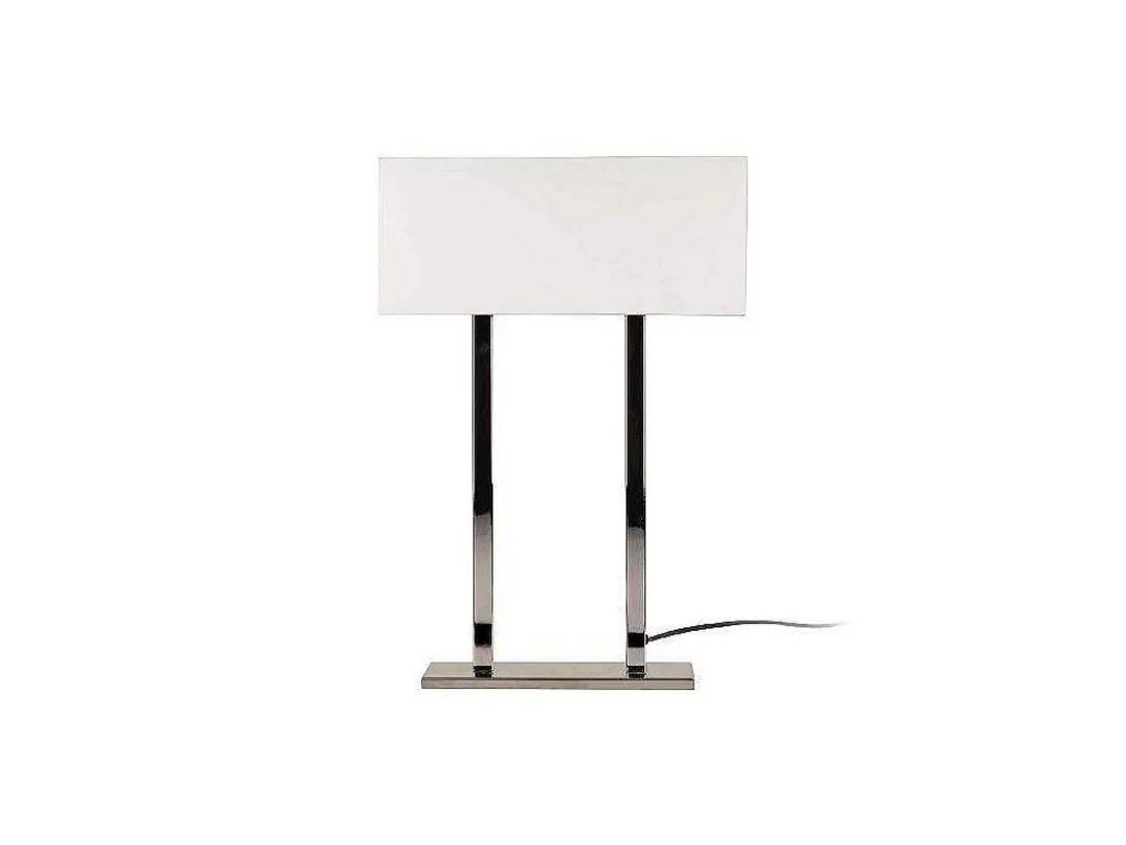 Vicenza Tafellamp, Chroom, Wit, 35 X 15 X 52 Cm,-EPIKASA Sale